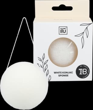 gąbka do mycia twarzy, konjac, Biała