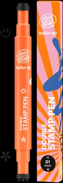 Double stamp pen, 01 Smile&flower black