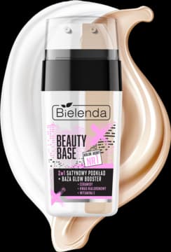 Beauty Base podkład do twarzy z bazą glow, 2w1, nr 1 Jasny