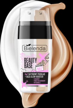 Beauty Base podkład do twarzy z bazą glow, 2w1, nr 2 Ciemny