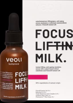 Focus Lifting Milk. serum do twarzy, natychmiastowo liftingujące, z bakuchiolem i Fision™