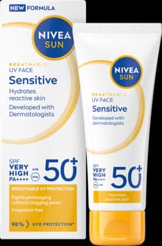 UV Face Sensitive krem do twarzy, dla skóry wrażliwej, SPF 50+ PA++++