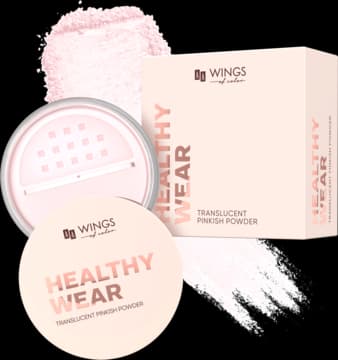 Healthy Wear puder do twarzy, sypki, wygładzający, nr 01 Pinkish