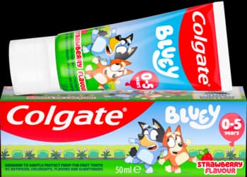 Bluey pasta do zębów, dla dzieci w wieku 0-5 lat, Truskawka