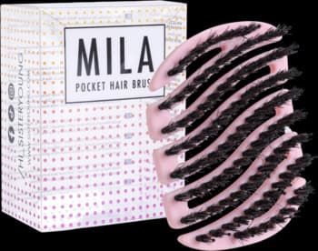 Mila szczotka do włosów z włosiem dzika, mini, Różowa