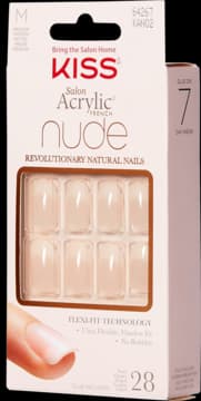 Salon Acrylic French Nude sztuczne paznokcie +klej, KAN02