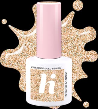 lakier hybrydowy, #135 Rose Gold Sequin