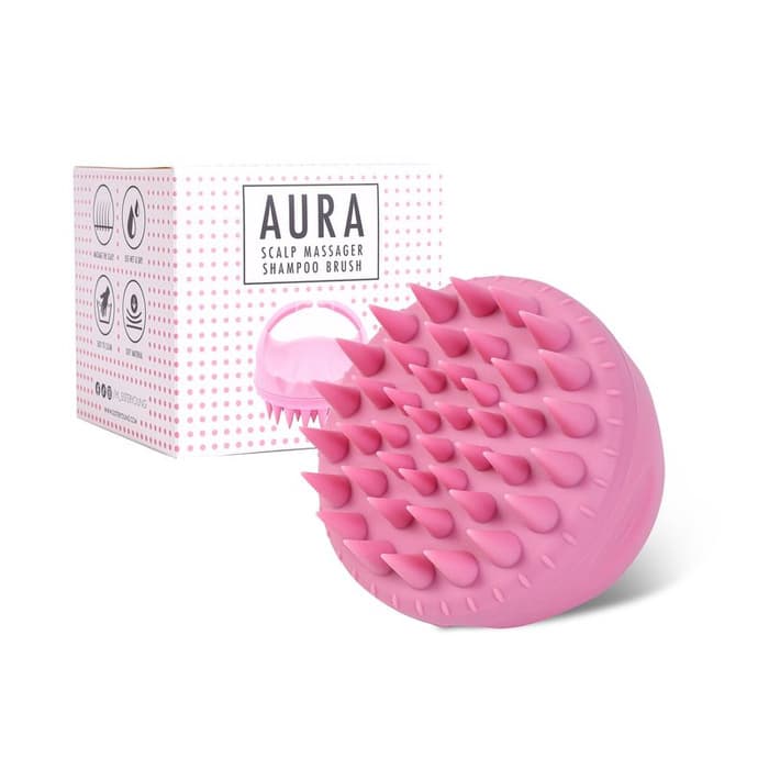 AURA Szczotka do masażu i mycia głowy Pink