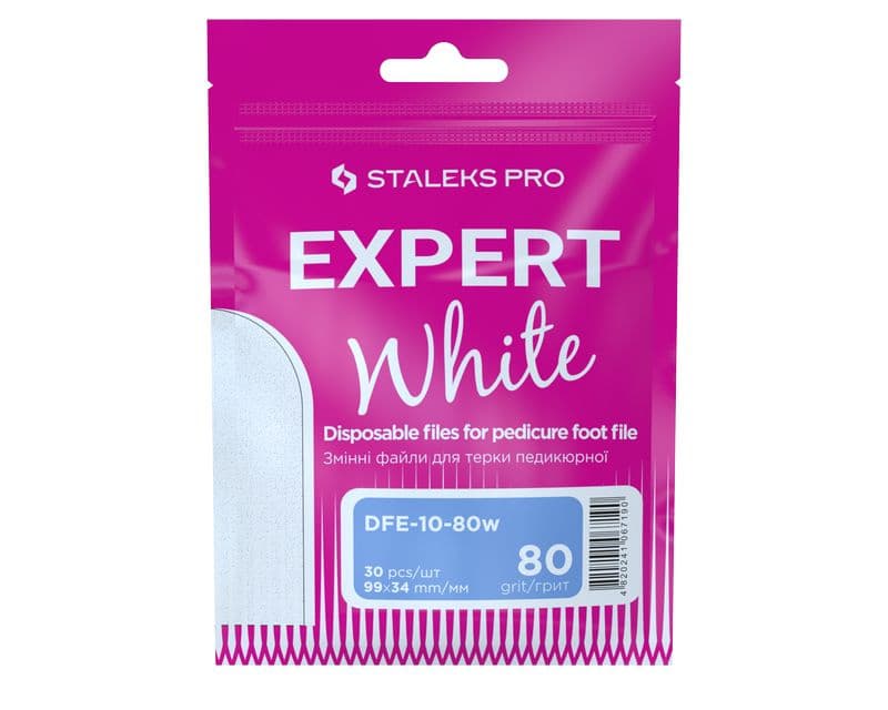 PRO Wymienne pilniki białe do tarki do pedicure EXPERT 10, 80 grit ()