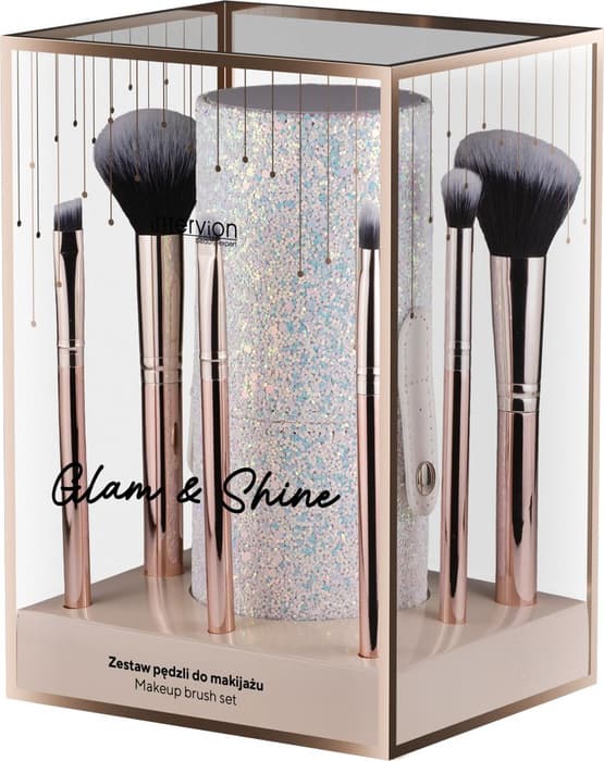intervion Zestaw pędzli do makijażu z etui - Glam&Shine