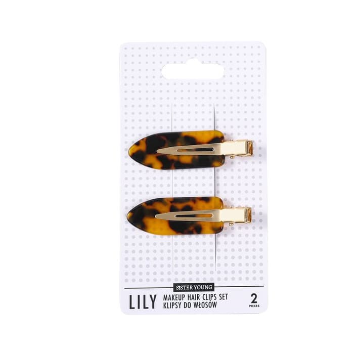 LILY Klipsy do Włosów do Makijażu Deep Leopard Print, zestaw
