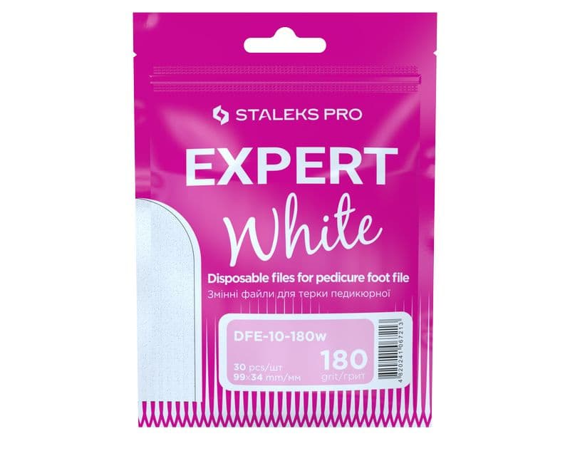 PRO Wymienne pilniki białe do tarki do pedicure EXPERT 10, 180 grit ()