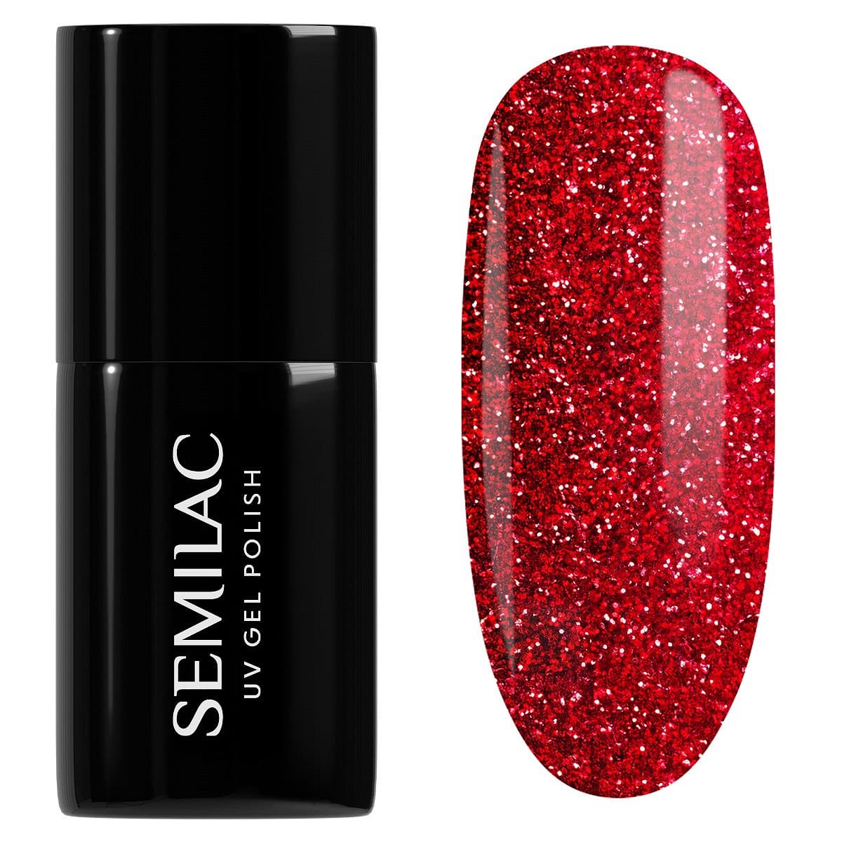 318 Semilac Lakier Hybrydowy Burgundy Red Glitter