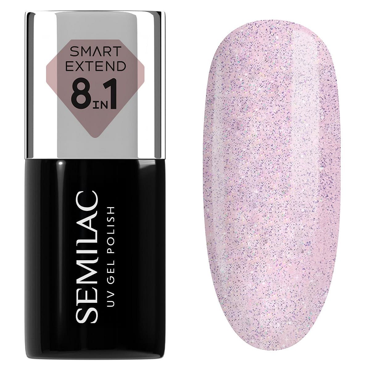Smart Extend, lakier hybrydowy, 806 Glitter Delicate Pink