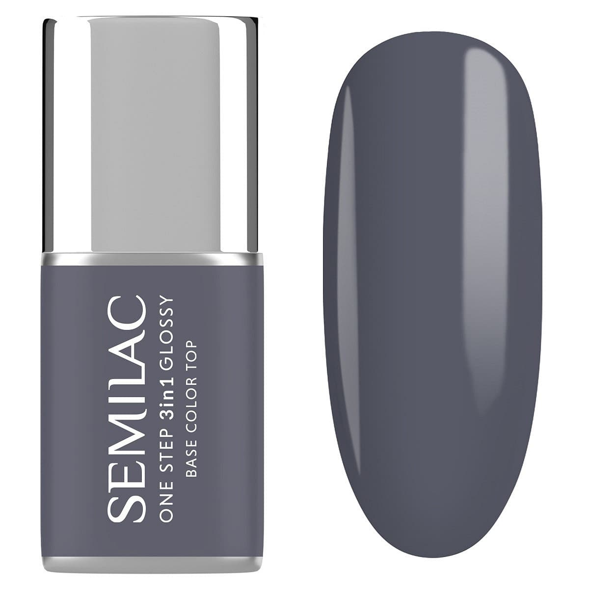 S185 Semilac Lakier hybrydowy One Step 3in1 Glossy Stone Grey