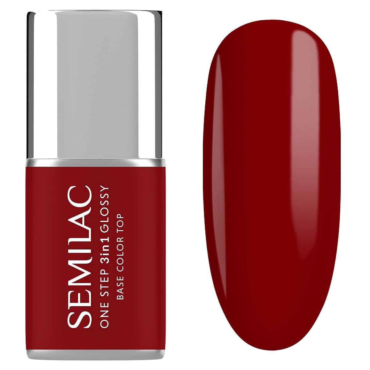 S575 Semilac Lakier hybrydowy One Step 3in1 Glossy Dark Red