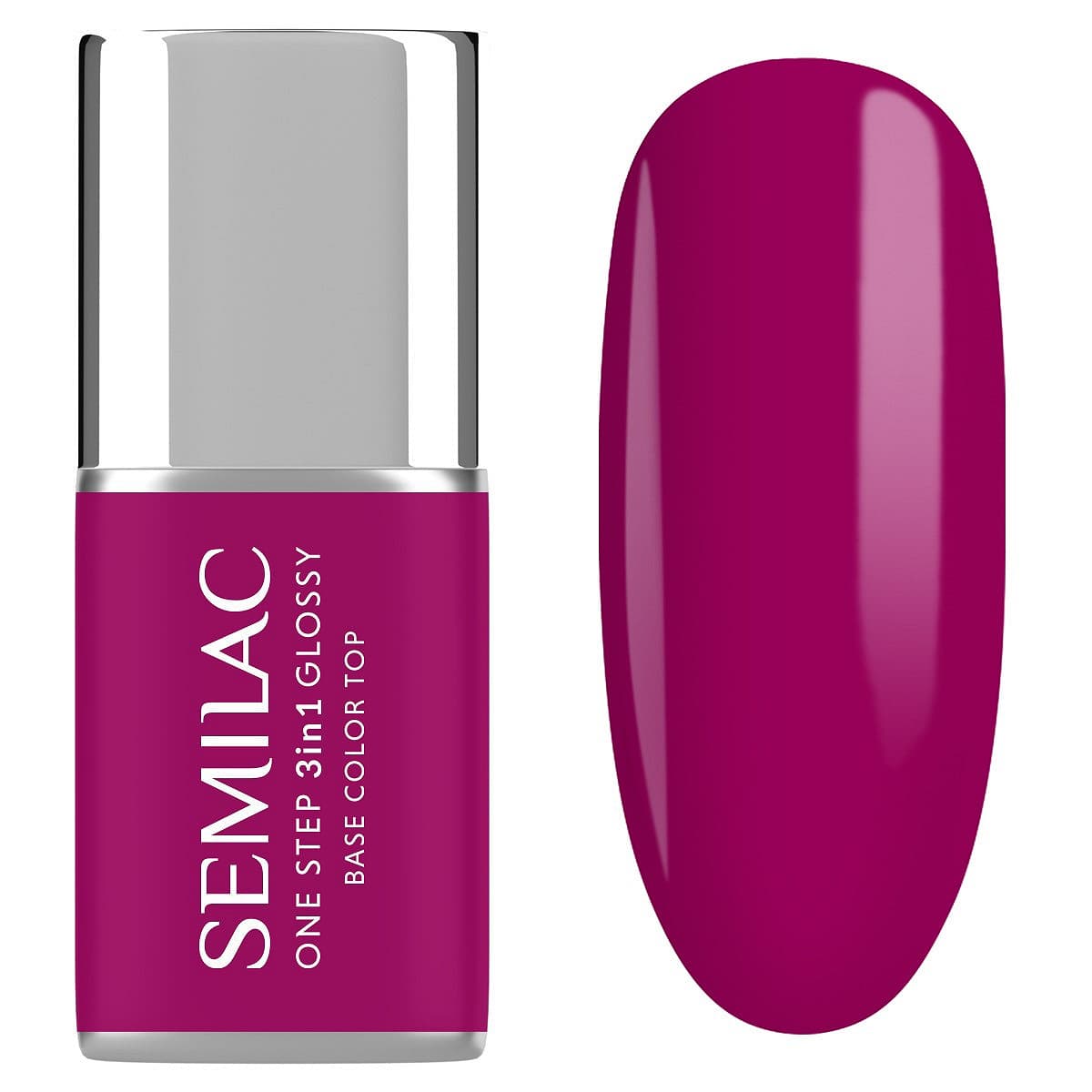 S595 Semilac Lakier hybrydowy One Step 3in1 Glossy Bright Purple