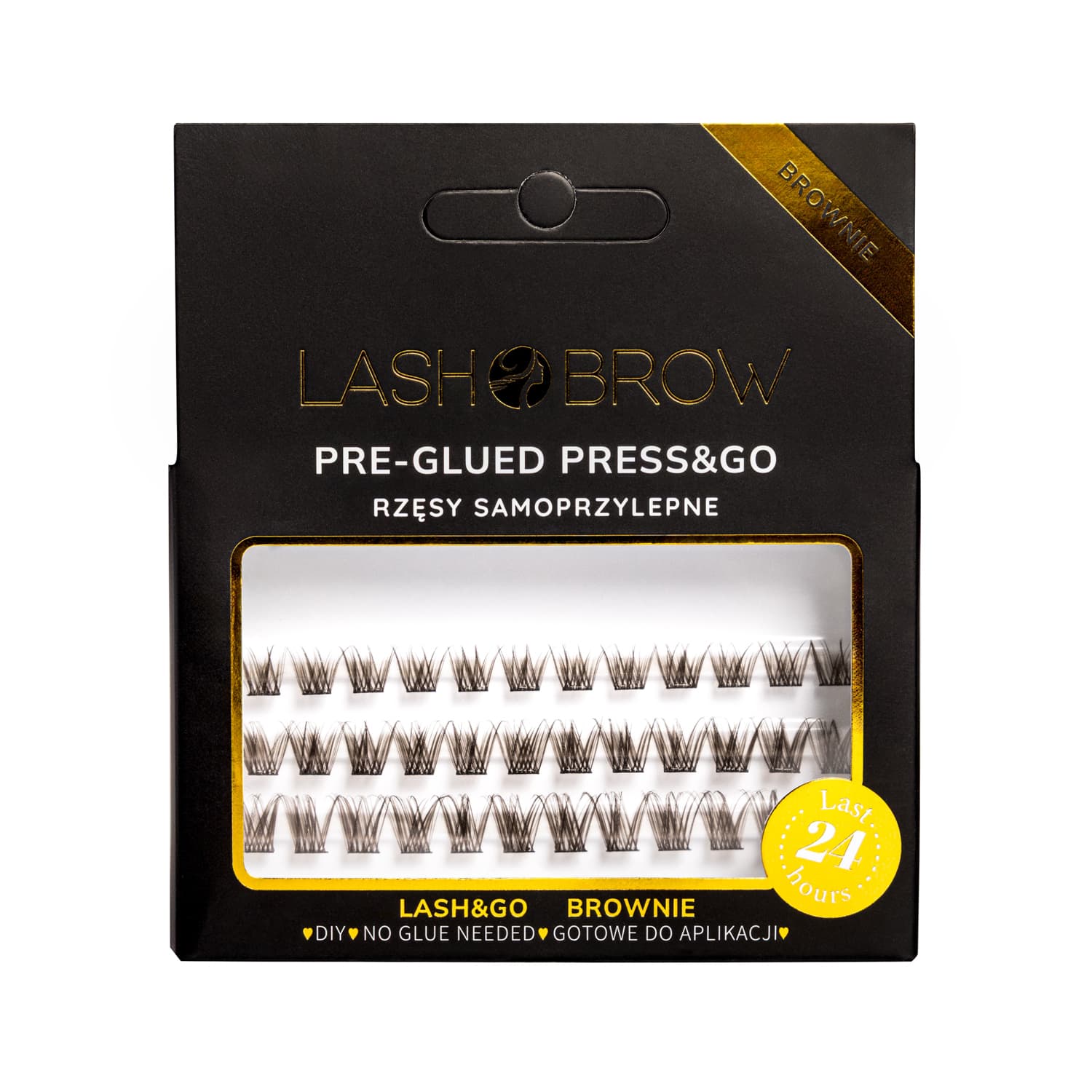 Press&Go Everyday — samoprzylepne kępki rzęs, brązowe Brownie