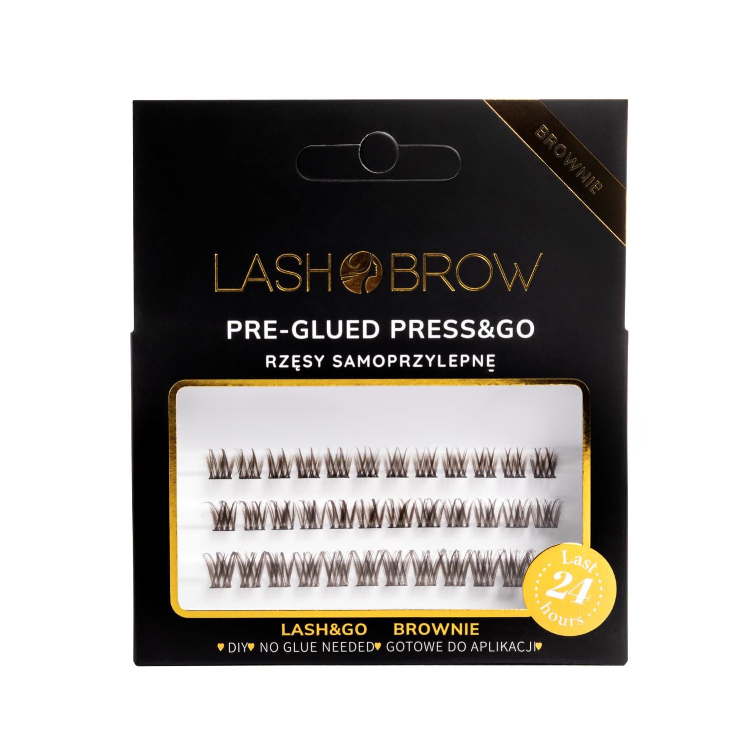 Press&Go Natural Daily — samoprzylepne kępki rzęs, brązowe Brownie