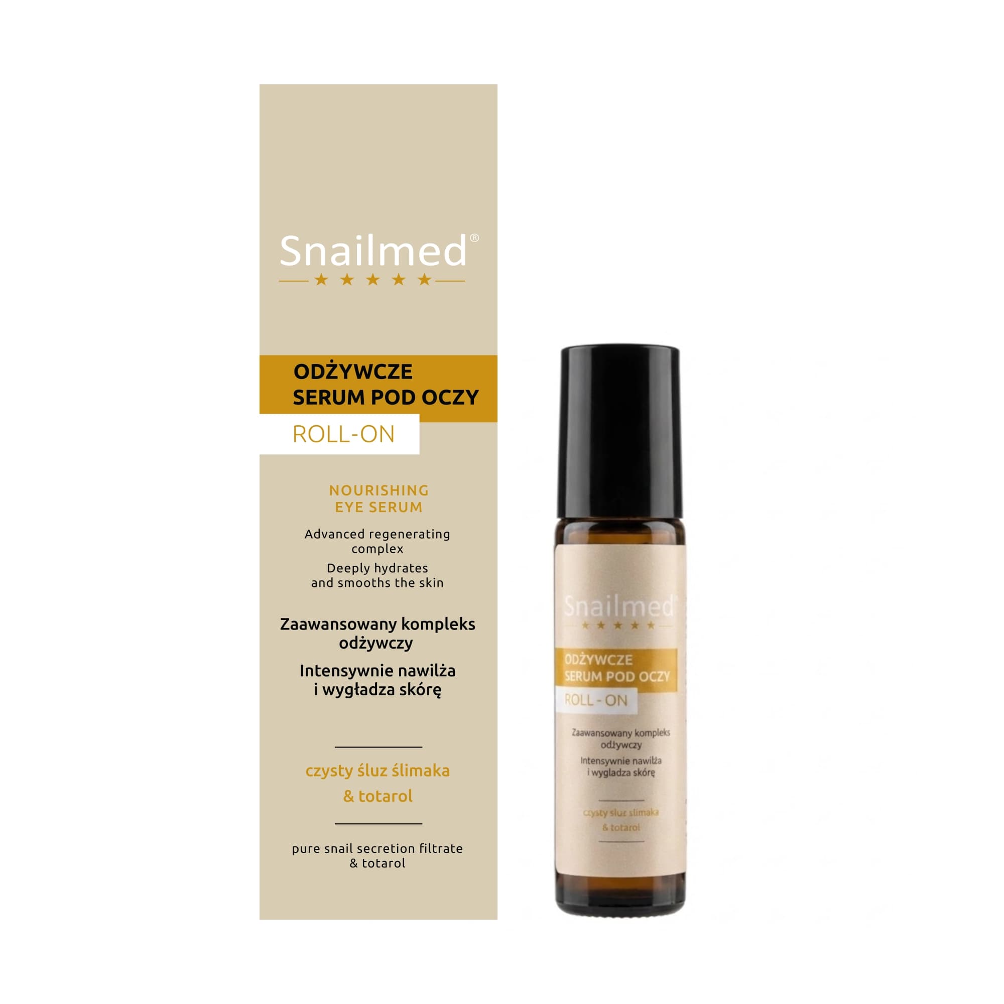 Odżywcze serum pod oczy z naturalnym śluzem ślimaka ROLL ON