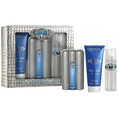 Cuba Original Cuba Prestige Platinum Zestaw EDT spray + żel pod prysznic + woda po goleniu