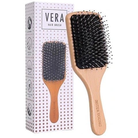 Vera Hair Brush Szczotka drewniana do rozczesywania włosów z włsiem z dzika