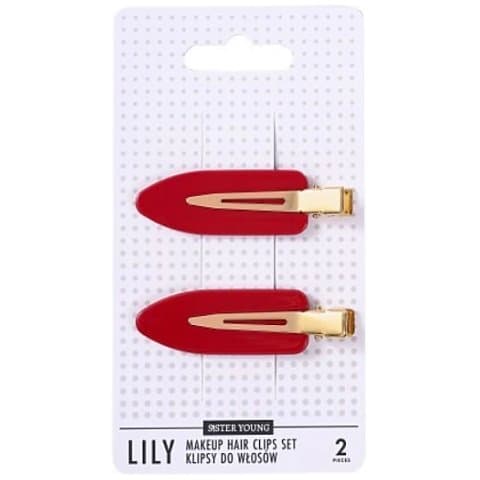 Lily Makeup Hair Clips Set Klipsy do włosów Red
