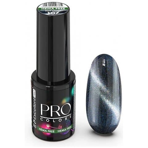 Excellent PRO Colors Hema Free Cat Eye Lakier hybrydowy 107 Blue Comet