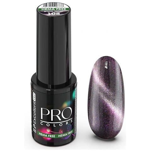 Excellent PRO Colors Hema Free Cat Eye Lakier hybrydowy 108 Mystic Violet