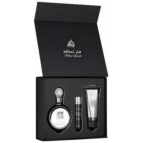 Fakhar For Men Zestaw upominkowy EDP + EDP + Żel pod prysznic