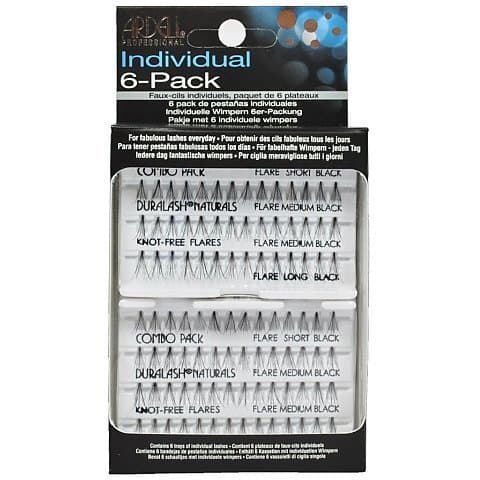 Individual Combo Pack 6 zestawów 56 kępek sztucznych rzęs Short/Medium/Long Black