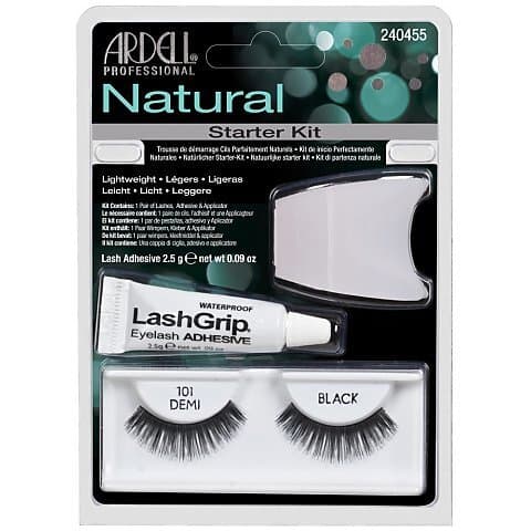 Natural Starter Kit sztucznych rzęs 101 Black + klej do rzęs + aplikator do rzęs