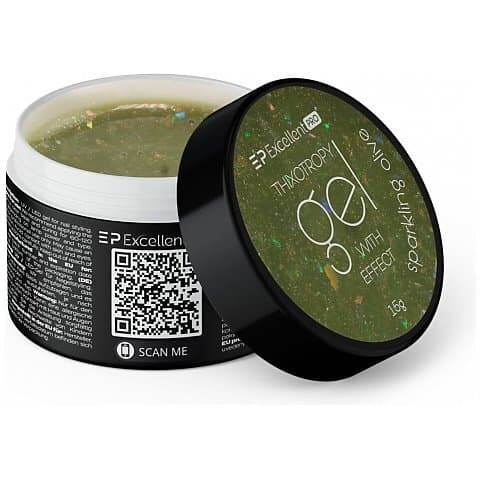 Excellent PRO Thixotropy Gel With Effect Żel budujący Sparkling Olive