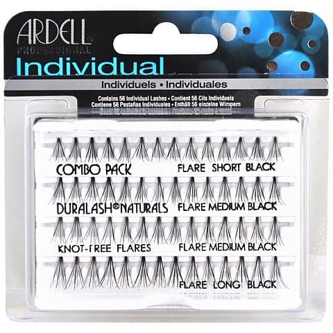 Individual Combo Pack Zestaw 56 kępek sztucznych rzęs Short/Medium/Long Black