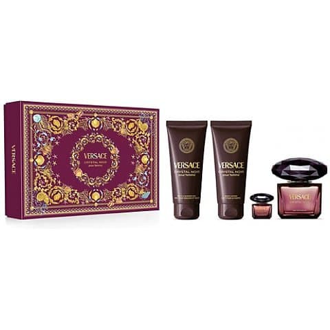 Versace Crystal Noir – woda perfumowana 90 ml + miniatura 5 ml + żel 100 ml + balsam 100 ml – zestaw