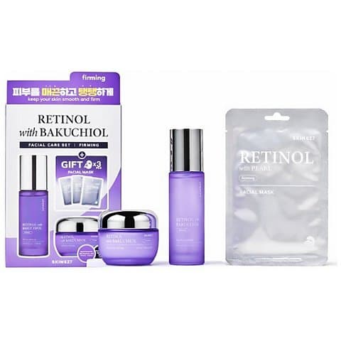 Skin627 Retinol with Bakuchiol, ujędrniający zestaw do twarzy, krem,, serum,, maseczki