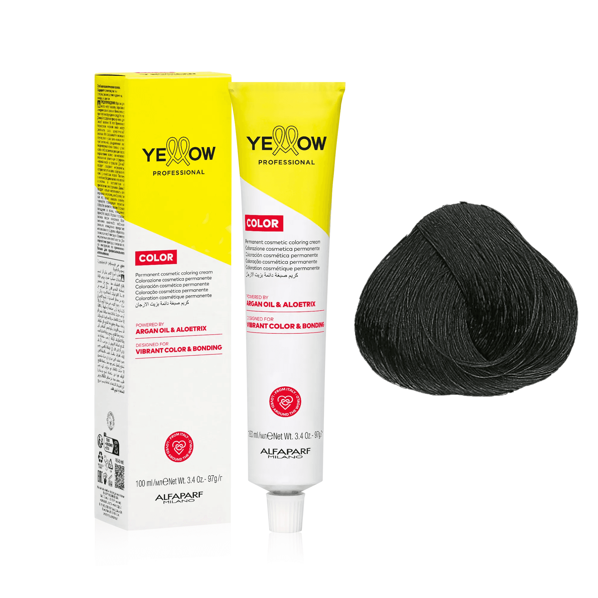 Yellow Color | Farba do włosów - kolor: 2 bardzo ciemny brąz