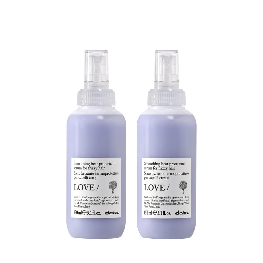Love Smoothing | Wygładzający krem bez spłukiwania do włosów puszących się + Termoochronne serum wygładzające do włosów puszących się i niesfornych zestaw