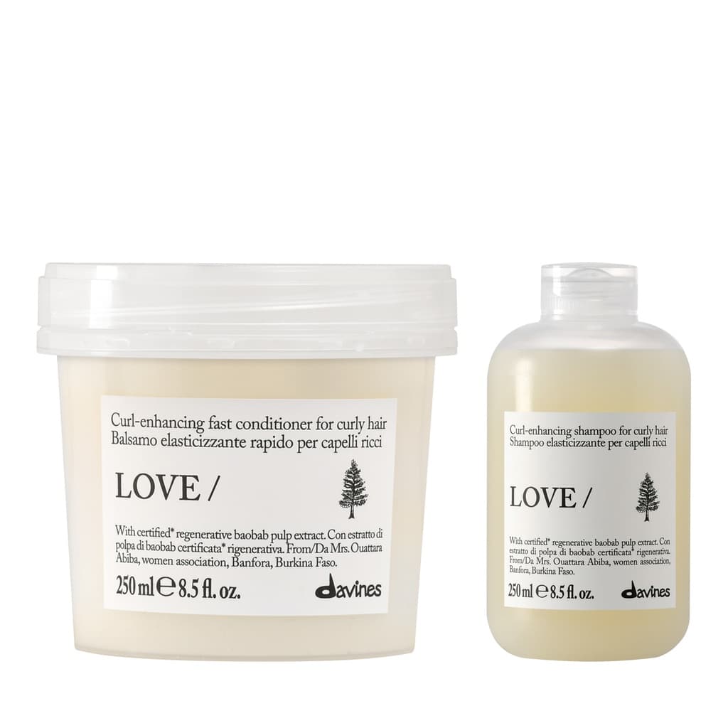 Love Curl | Odżywka uelastyczniająca i dyscyplinująca do włosów kręconych i falowanych + Nawilżający szampon podkreślający skręt do loków zestaw
