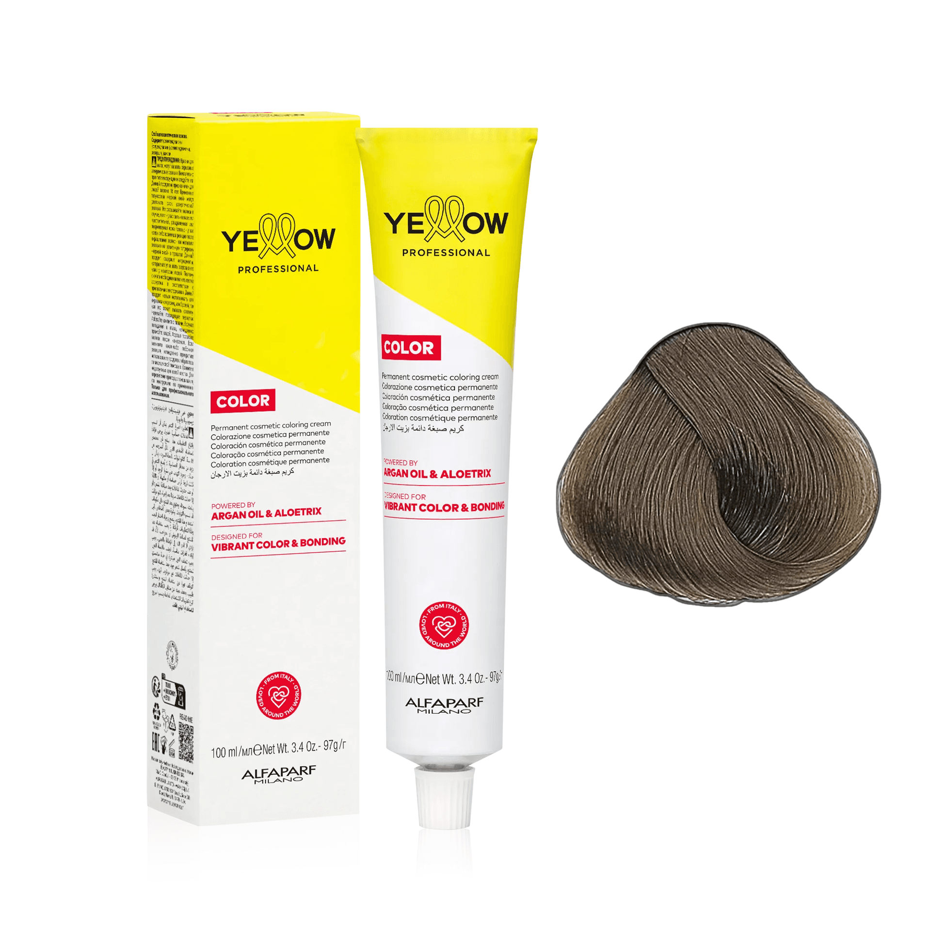 Yellow Color | Farba do włosów - kolor: 7.17 średni blond popielaty matowy