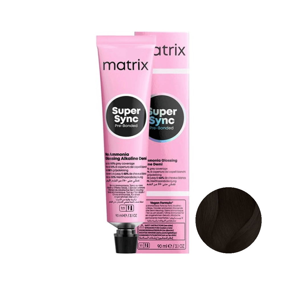 Super Sync Pre-Bonded | Alkaliczny toner demi-permanentny do włosów odcień 2N Czarny