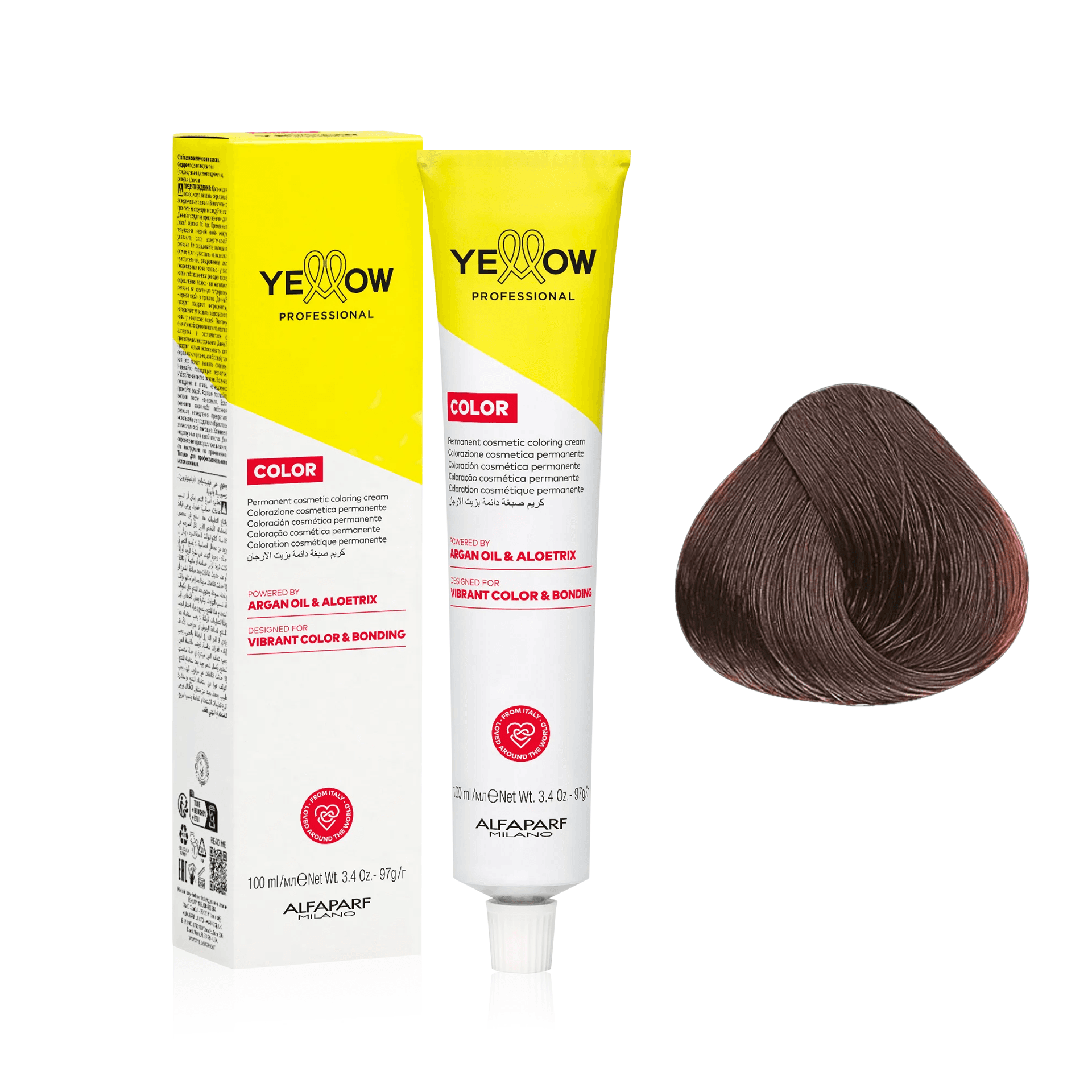 Yellow Color | Farba do włosów - kolor: 7.35 średni blond złoto-mahoniowy