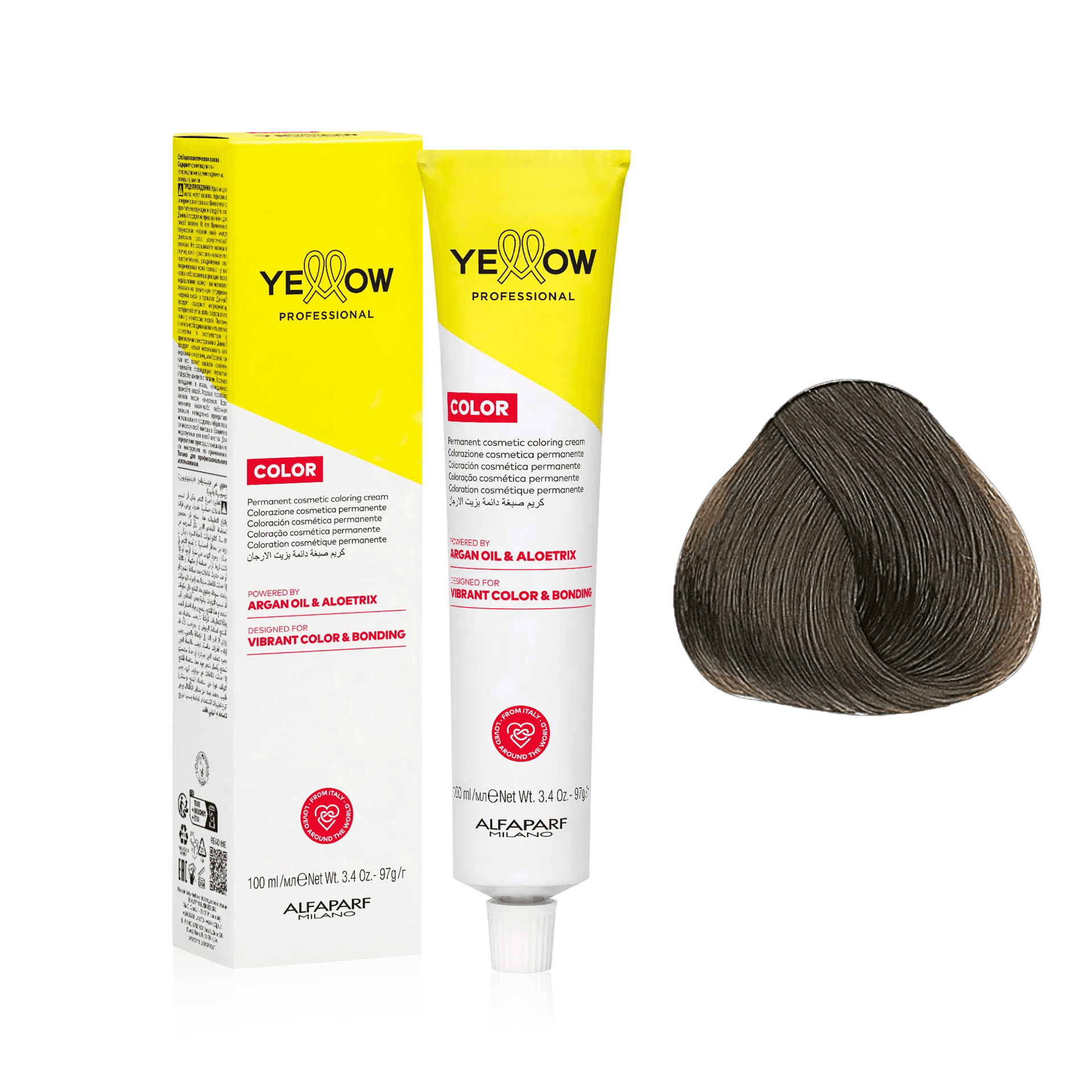 Yellow Color | Farba do włosów - kolor: 7.1 średni blond popielaty