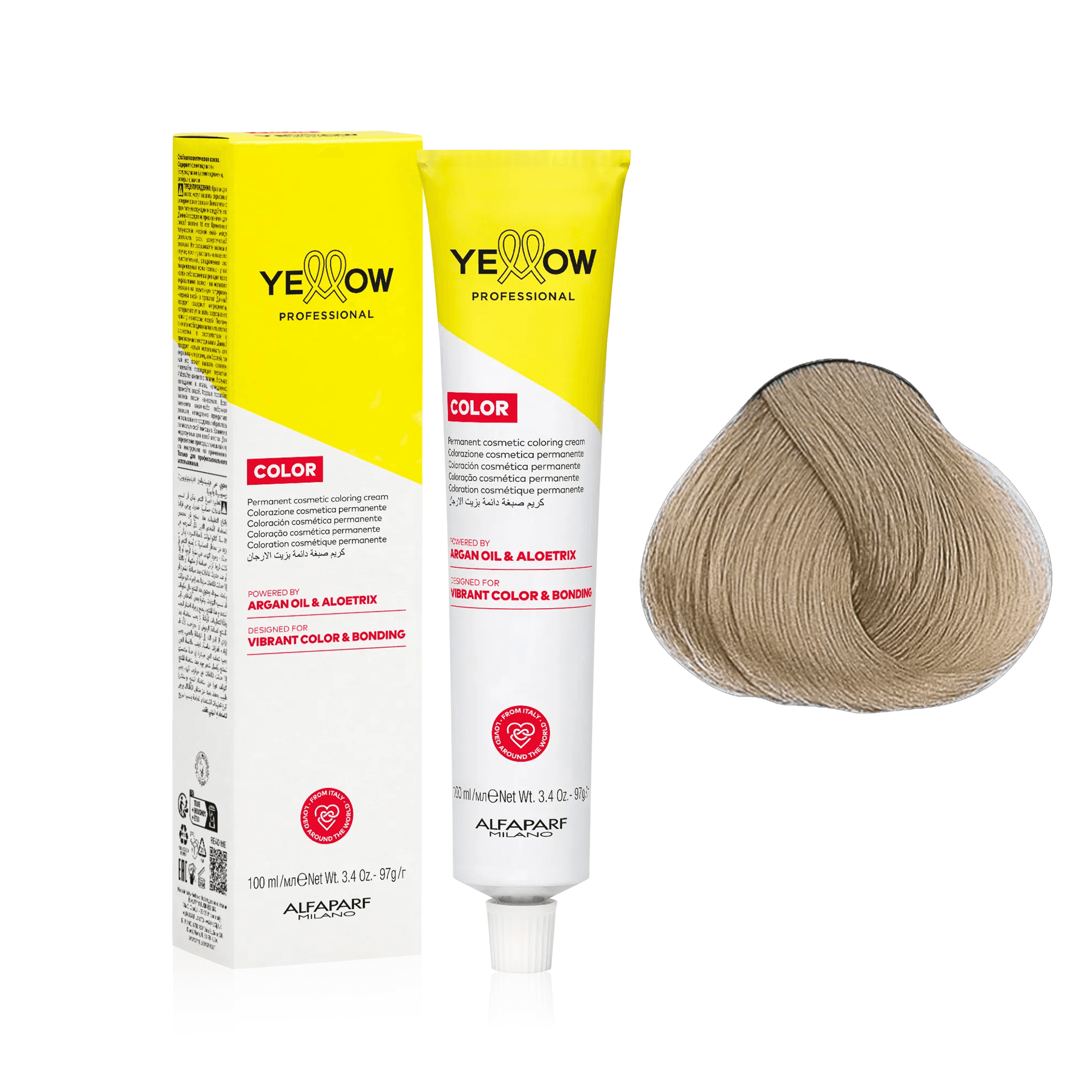 Yellow Color | Farba do włosów - kolor: 9.13 Bardzo jasny blond popielato-złocisty