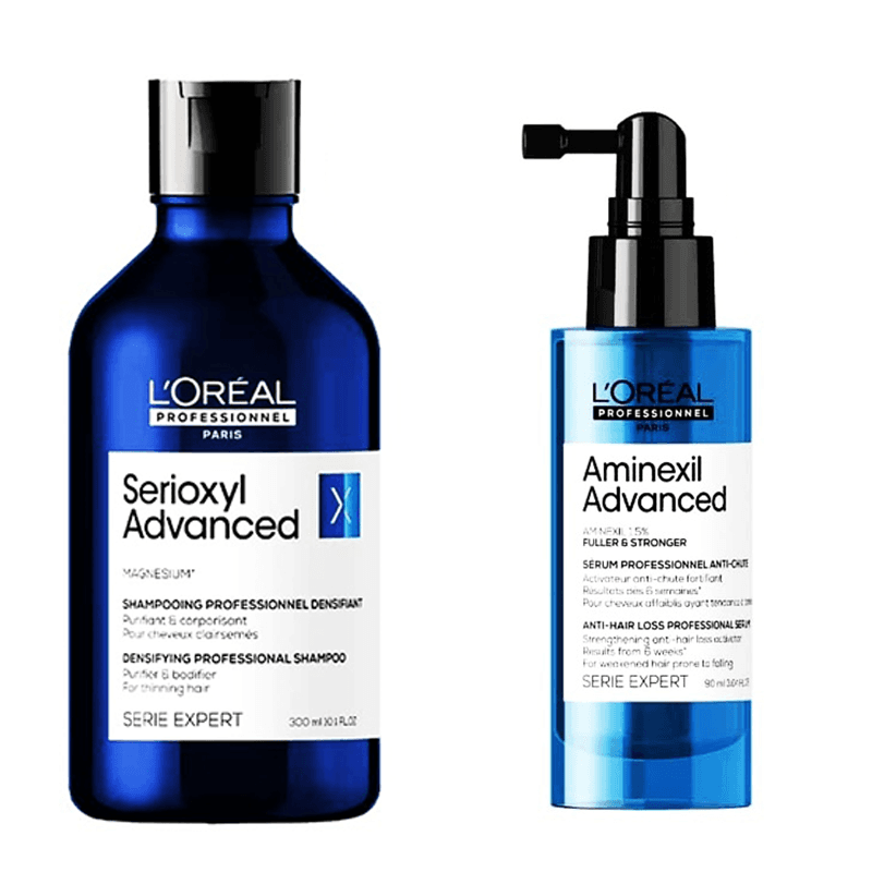 Serioxyl Advanced | Szampon do włosów przerzedzonych + Serum przeciwko wypadaniu włosów