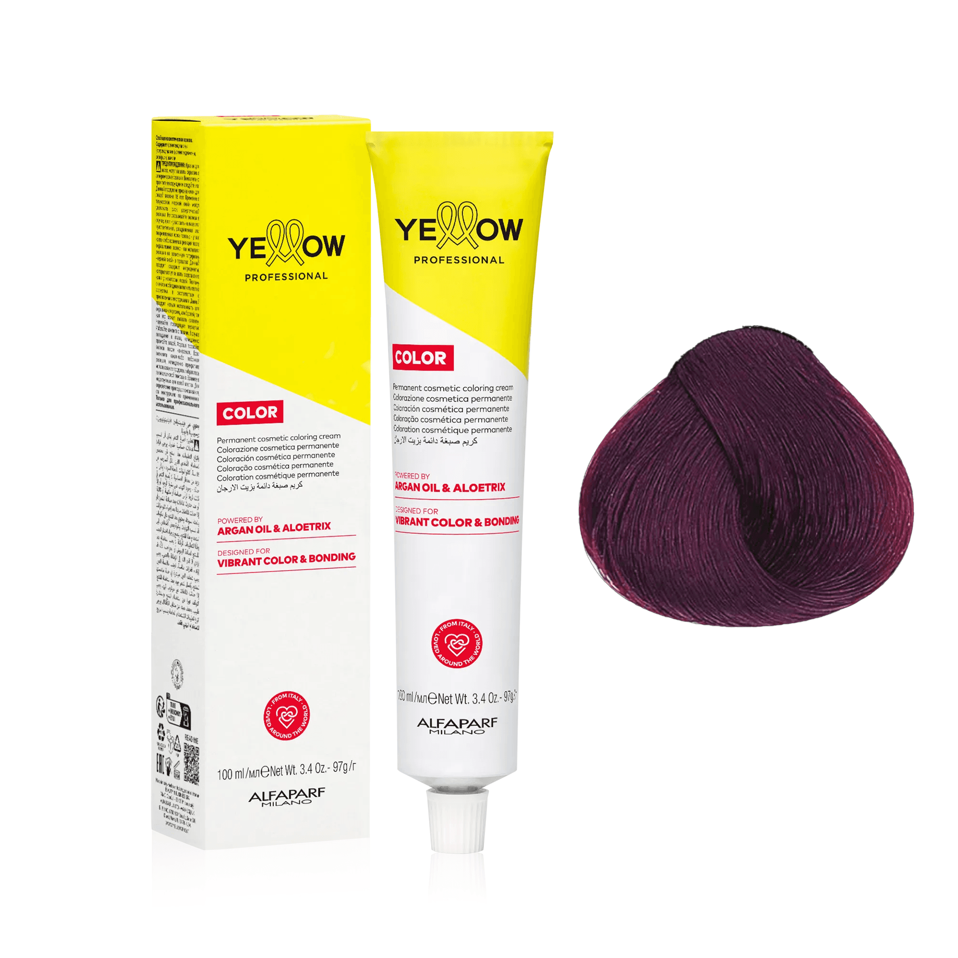 Yellow Color | Farba do włosów - kolor: 5.26 jasny brąz czerwono-fioletowy