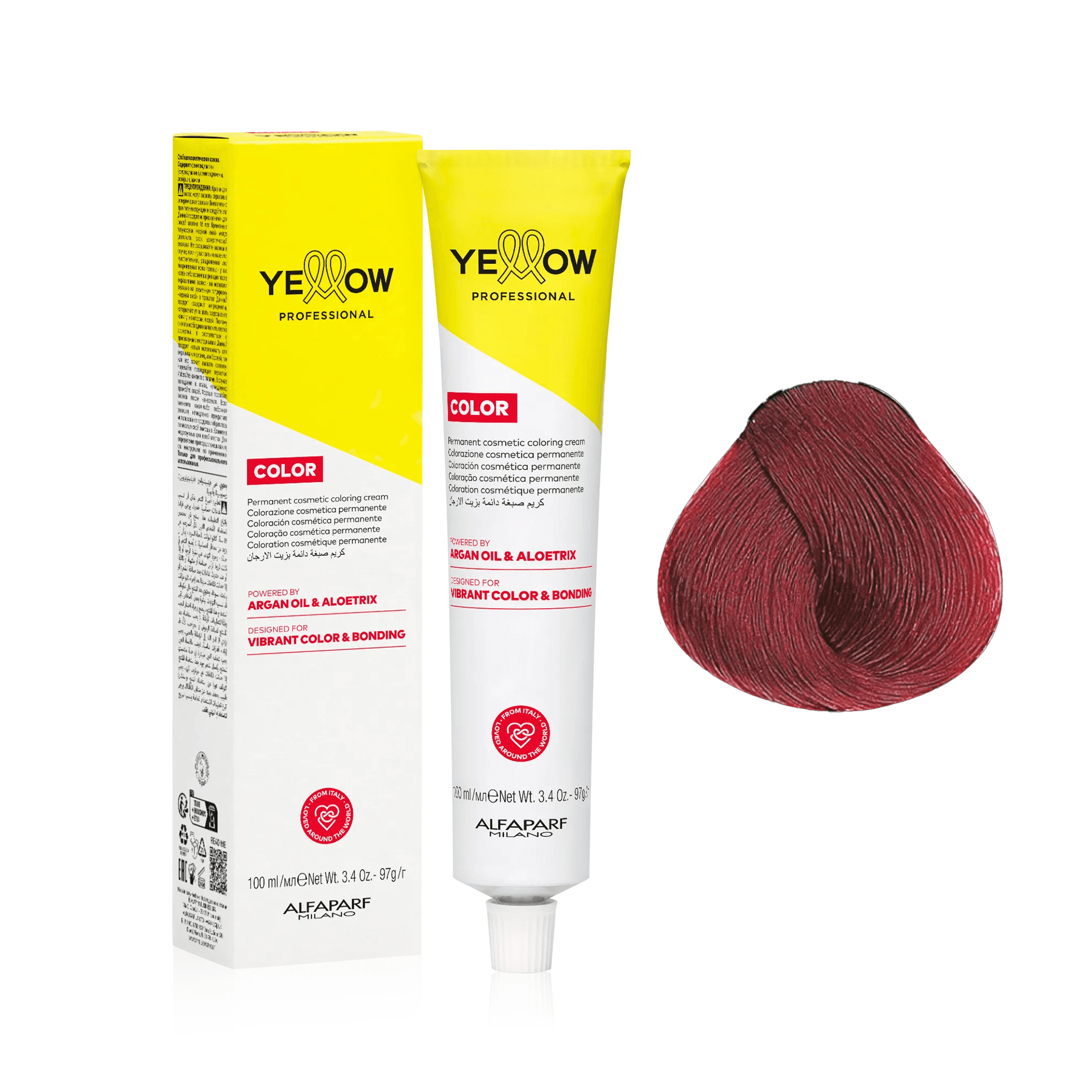 Yellow Color | Farba do włosów - kolor: 7.66 średni blond intensywnie czerwony