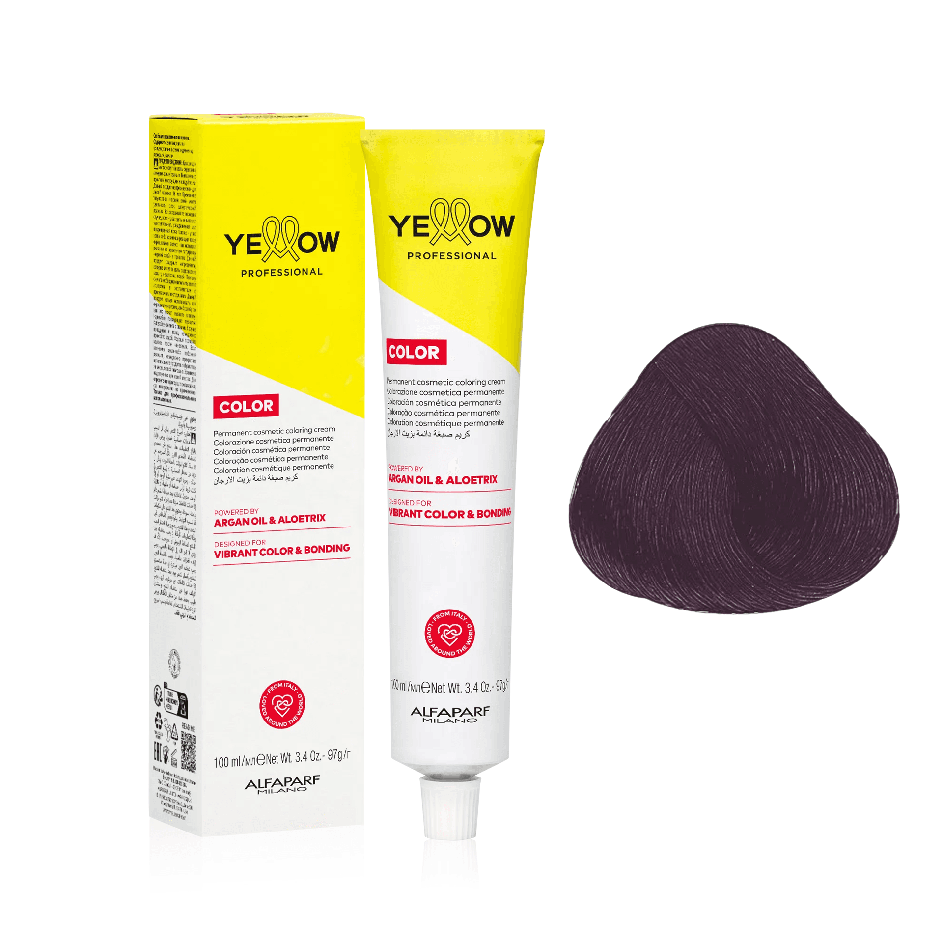 Yellow Color | Farba do włosów - kolor: 4.22S intensywnie fioletowy średni brąz