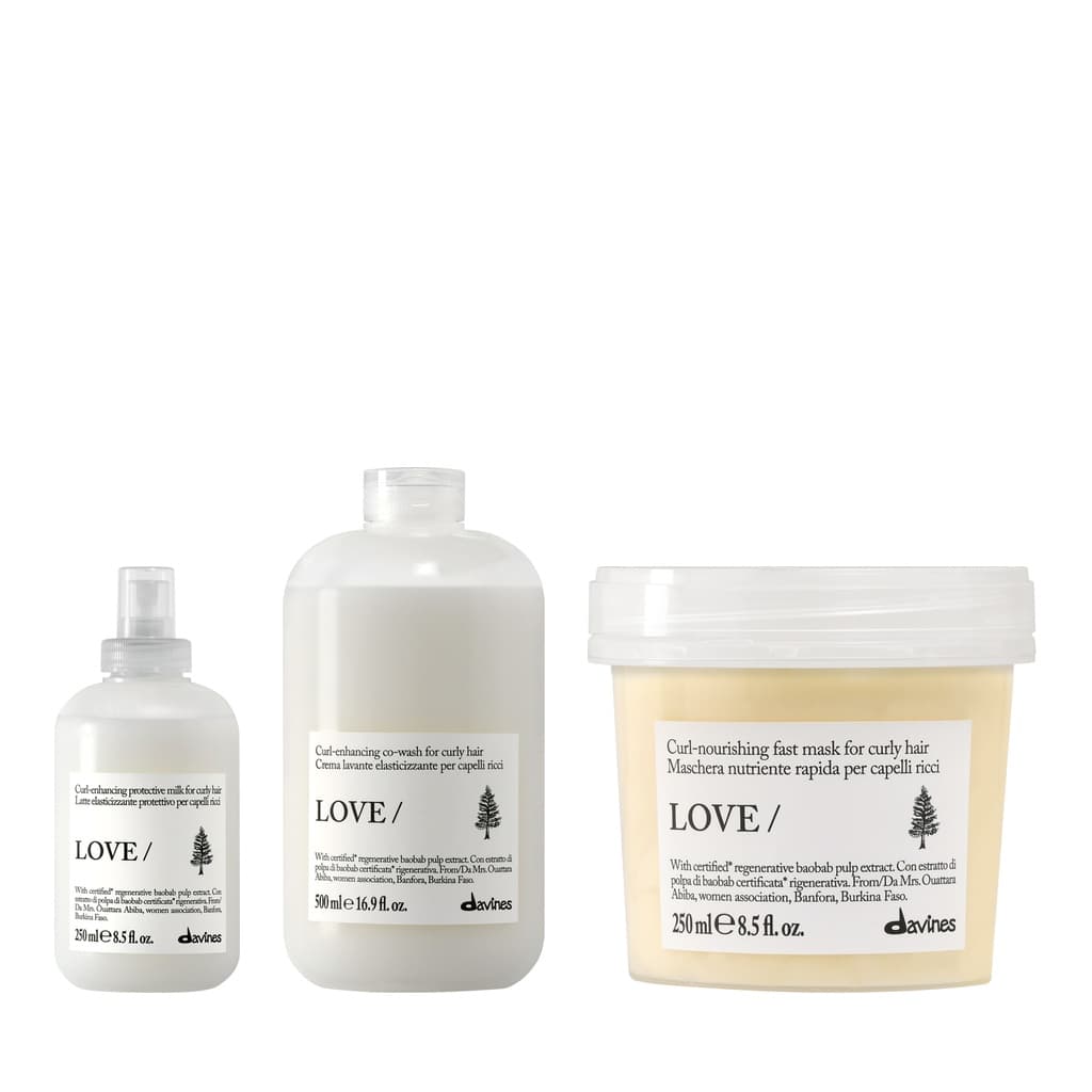 Love Curl | Rewitalizująca mgiełka do włosów kręconych i falowanych + Krem oczyszczający co-wash podkreślający skręt do włosów kręconych i falowanych + Odżywcza maska do włosów kręconych i falowanych zestaw