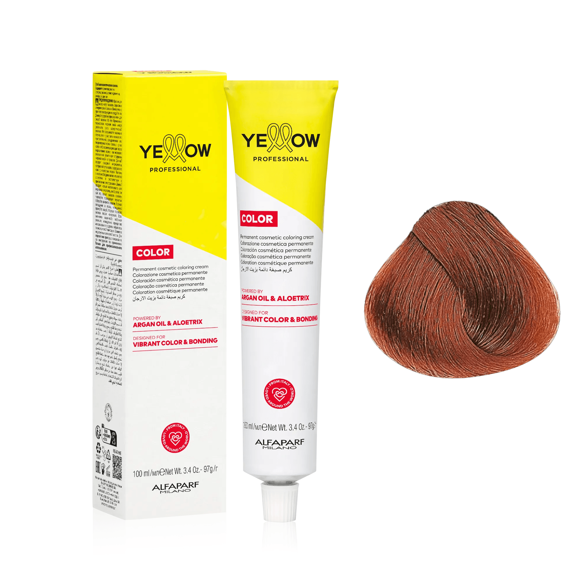 Yellow Color | Farba do włosów - kolor: 7.4 średni blond miedziany